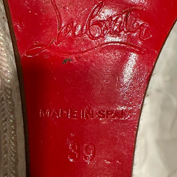 Christian Louboutin Pearl Embellished Wedge Sandals - Picture 7 of 16